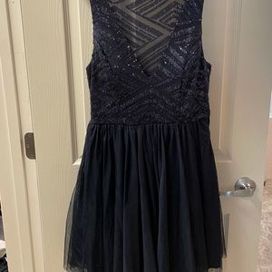 Navy blue embellished short Trixxi dress